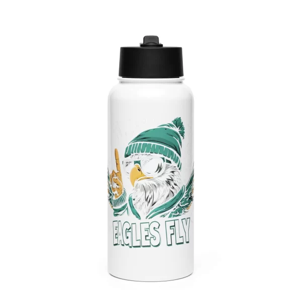 Stainless steel water bottle with a straw lid